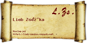 Lieb Zsóka névjegykártya